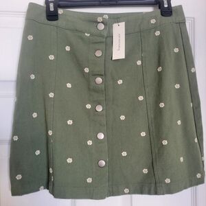 MiAmi green twill mini skirt M